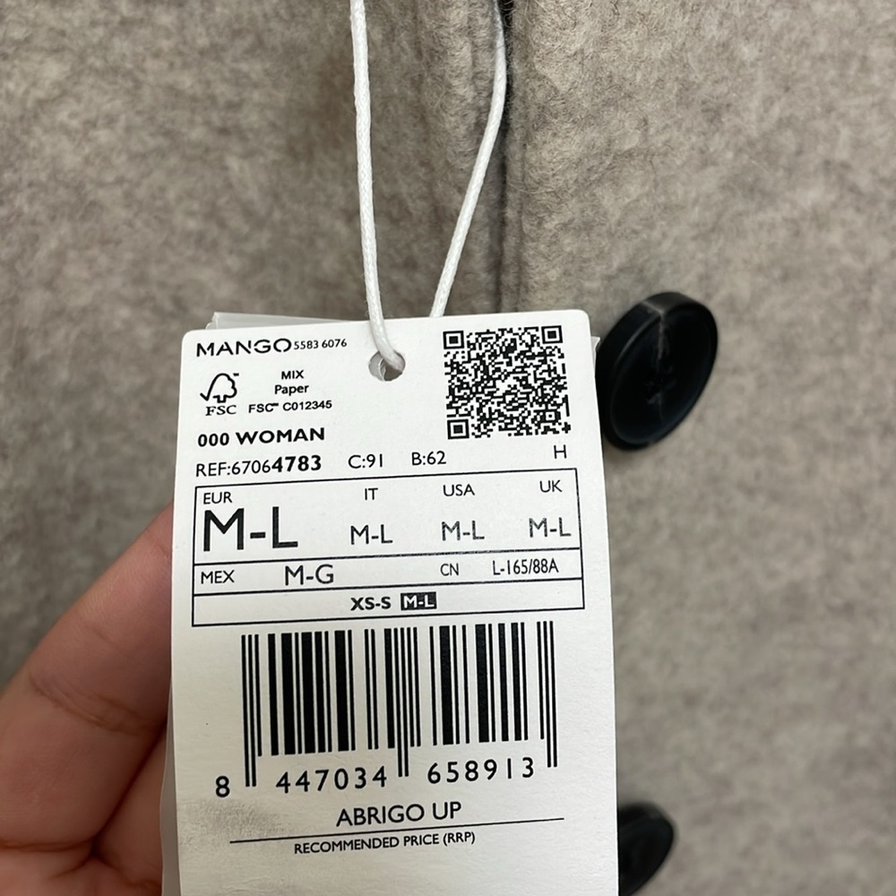 NWT MANGO Oversized 100% Wool Coat - Picture 8 of 11